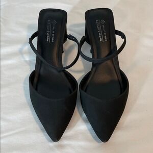 Call It Spring Vegan Suede Block Heel Mules Womens Black Good Pointed Toe Pump